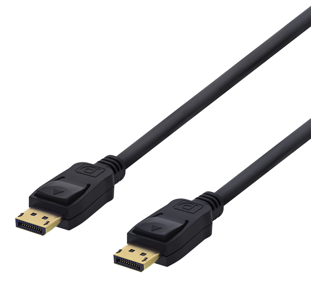 Kabelis DELTACO DisplayPort, 4K UHD, 21.6 Gb/s, 2m, juodas / DP-1020-K / R00110002