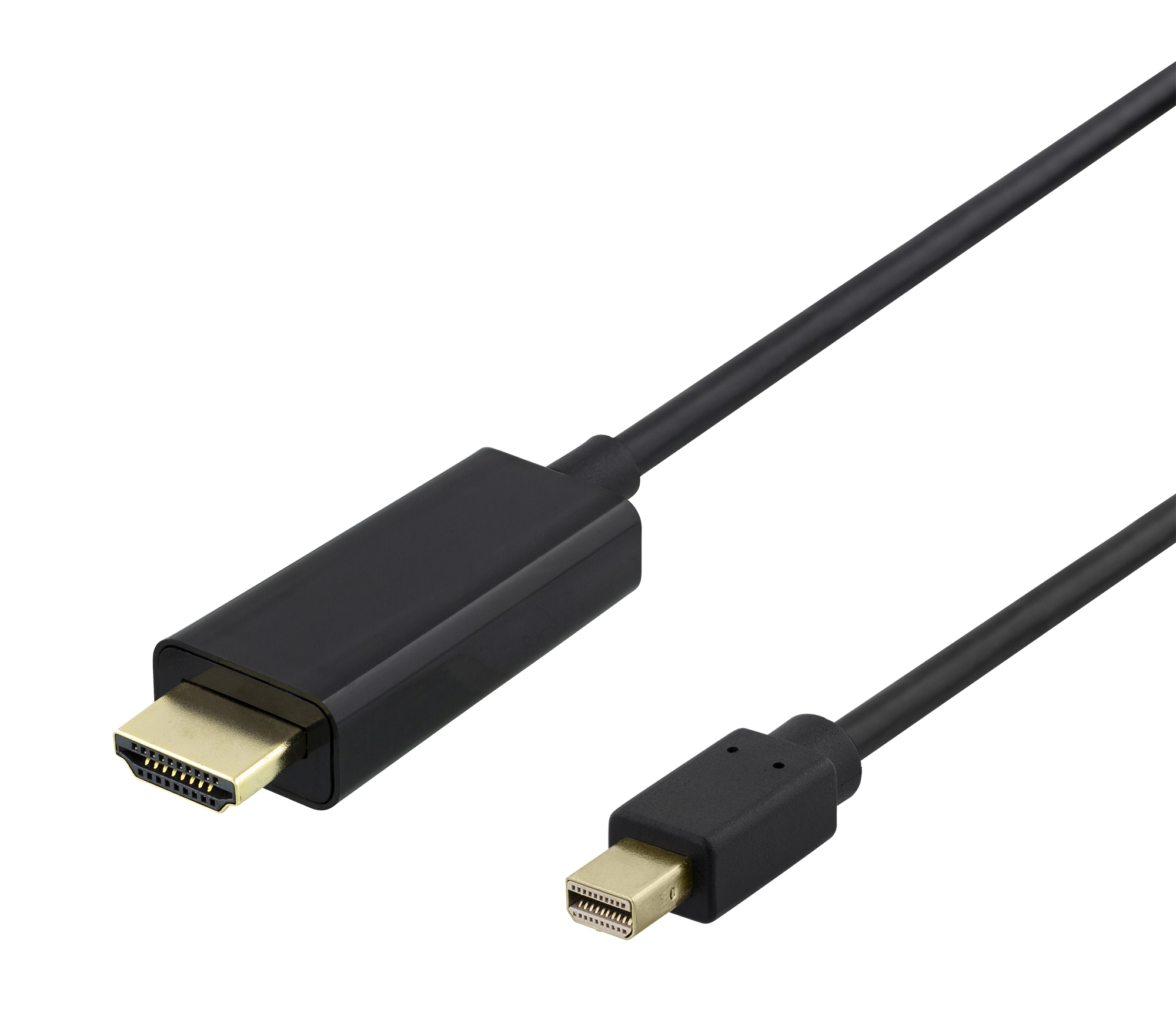 Kabelis DELTACO miniDisplayPort į HDMI, 4K UHD, 2m, juodas / DP-HDMI204-K / R00110020