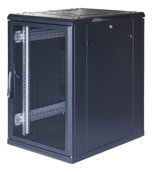 TOTEN System G, 19 "spintelė, 18U, 600x1000, perforuotos priekinės durys, 800kg, juodas 19-G6018PP