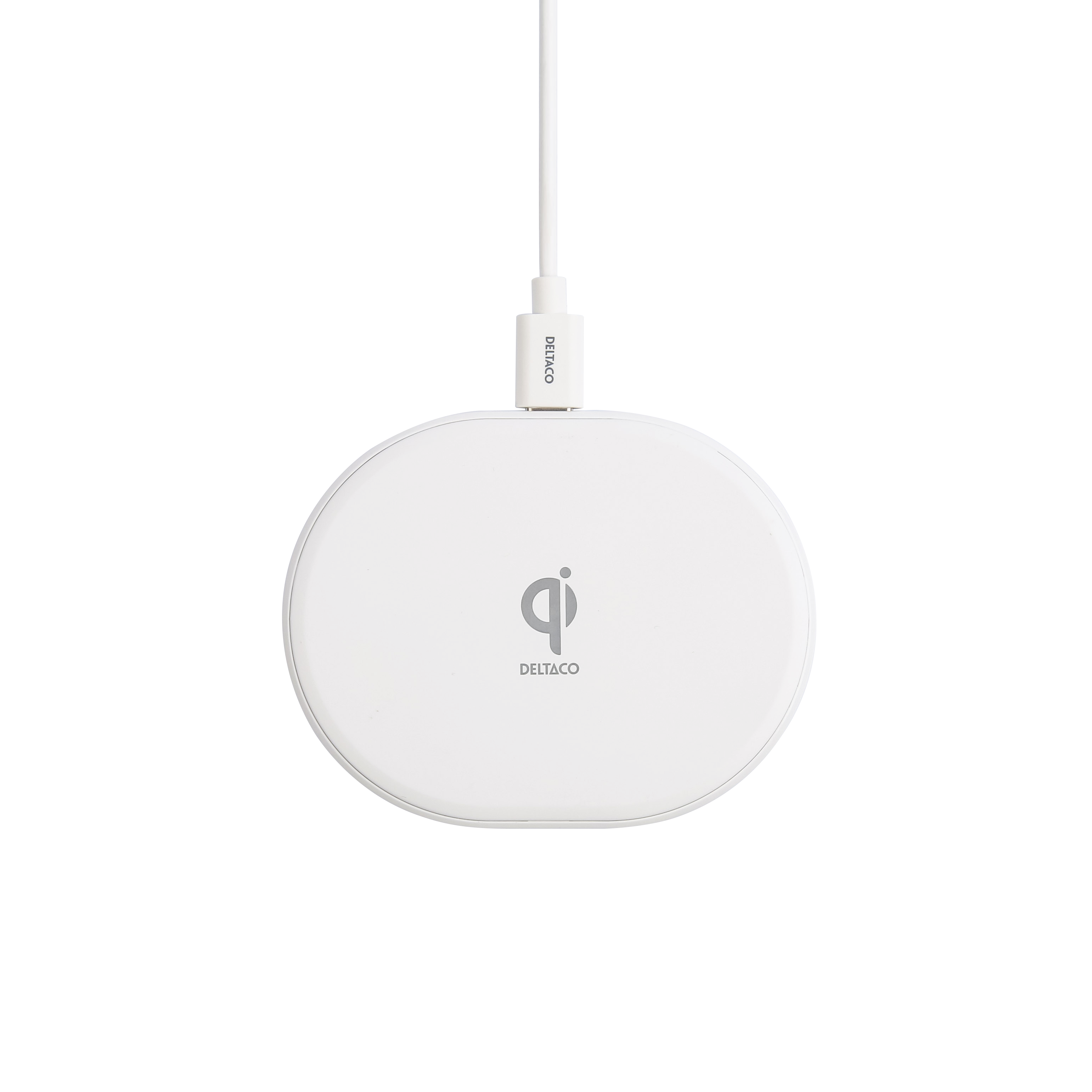Bevielis kroviklis DELTACO, 10 W, USB-C, Qi, baltas QI-1039 / 1902335