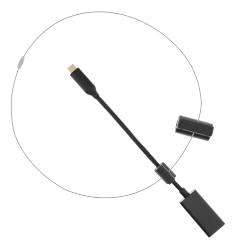 Adapteris DELTACO, HDMI į USB-C, juodas, su žiediniu trosu / HDMI-AR11 / 1902497
