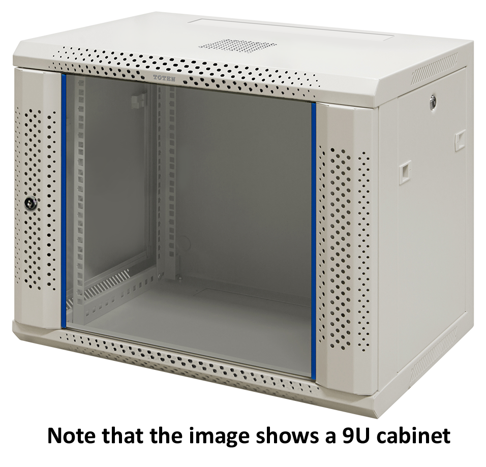 19" wall cabinet TOTEN, 12U, 600x450, glass door, white / WS64126000/ 19-W6412V