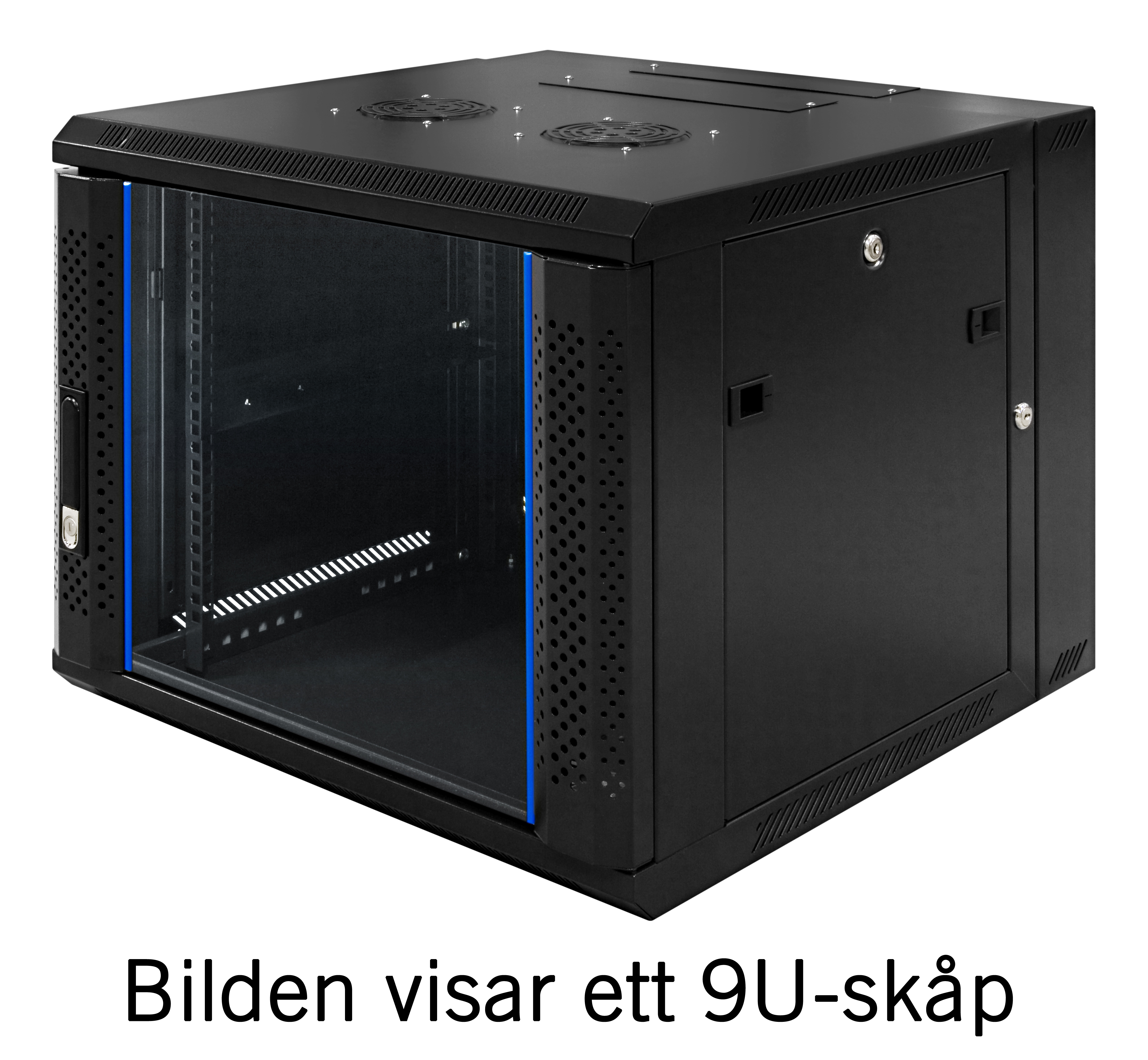 19” wall cabinet TOTEN, System Z, 6U, 600 × 600, glass door, black / ZS66066001 / 19-Z6606