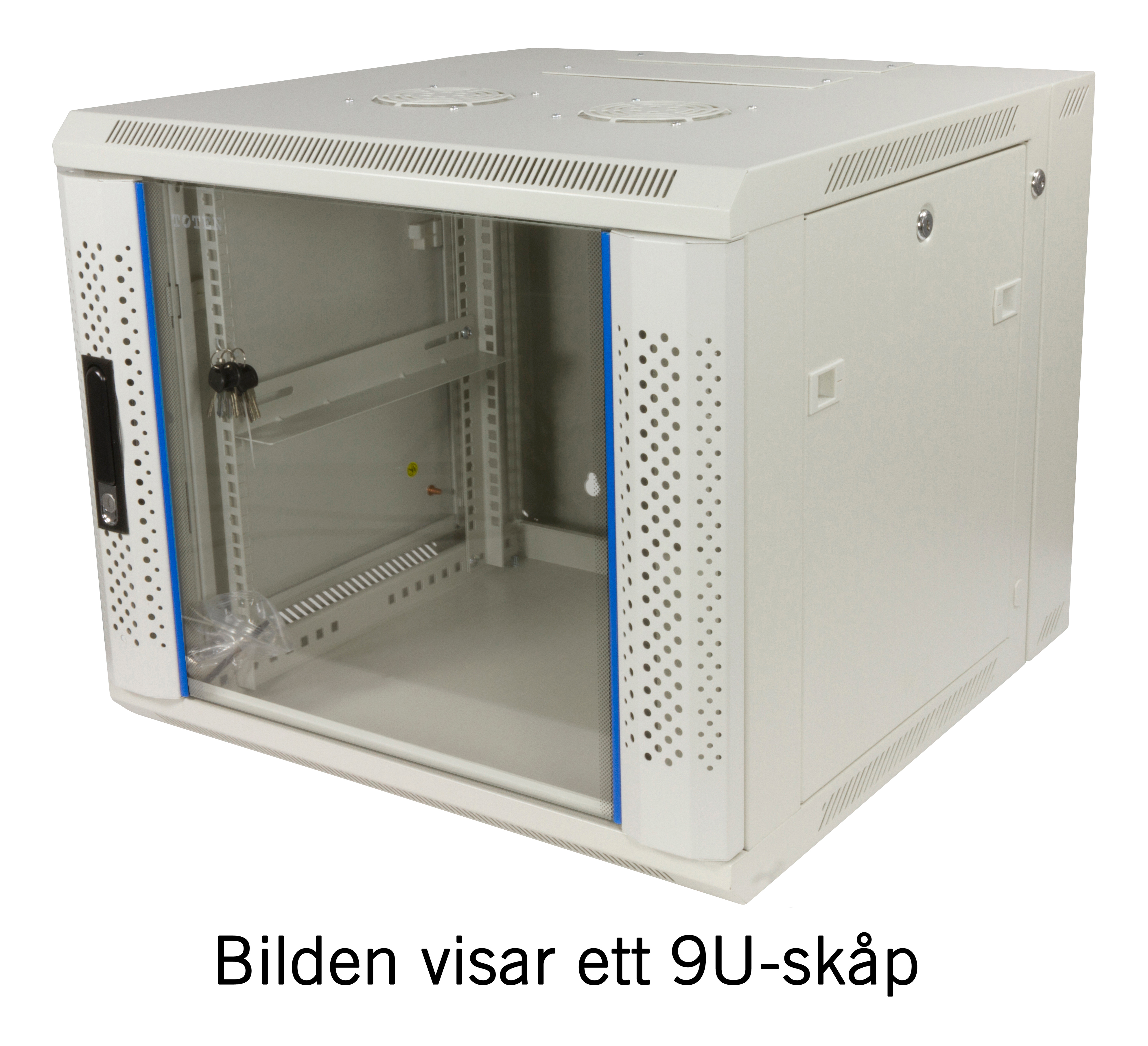19" komutacinė spinta TOTEN, System Z, 9U, 600x600, stiklinės durys, iki 60kg, balta  / ZS66096000 / 19-Z6609V