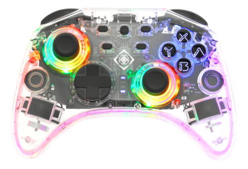 Belaidis permatomas DELTACO GAMING Nintendo Switch valdymo pultelis, RGB GAM-149-T / 4222135