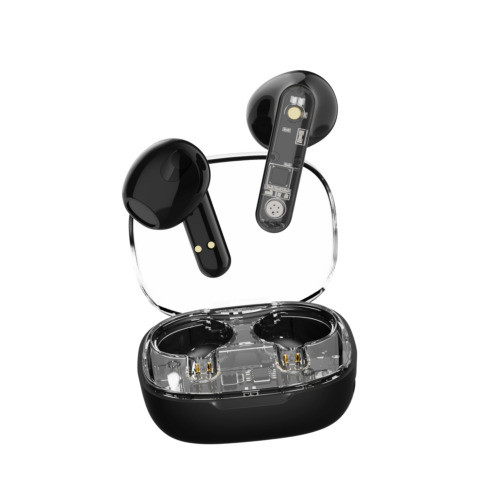 Ausinės į ausis STREETZ, permatomos, juodos / T150-BLK / 6612030