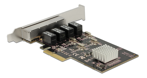 PCI tinklo plokštė DeLOCK 4xRJ45, Realtek RTL8111G Chipset / 89567