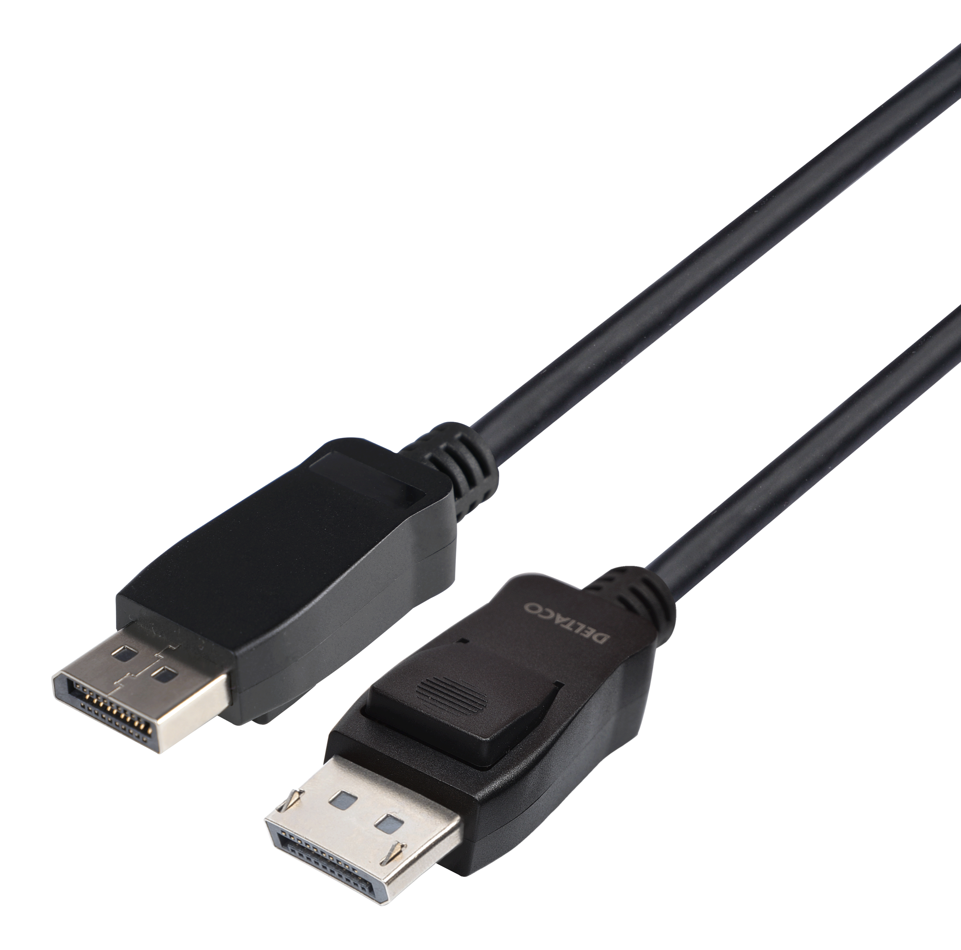 DisplayPort kabelis DELTACO 2m, 8K, DP 1.4, DSC 1.2, LSZH juodas  / DP8K-1020-LSZH
