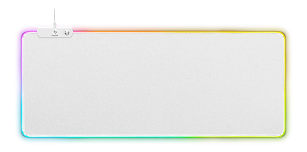 Pelės kilimėlis DELTACO GAMING WHITE LINE 6xRGB režimai, 90x36cm, baltas / GAM-079-W