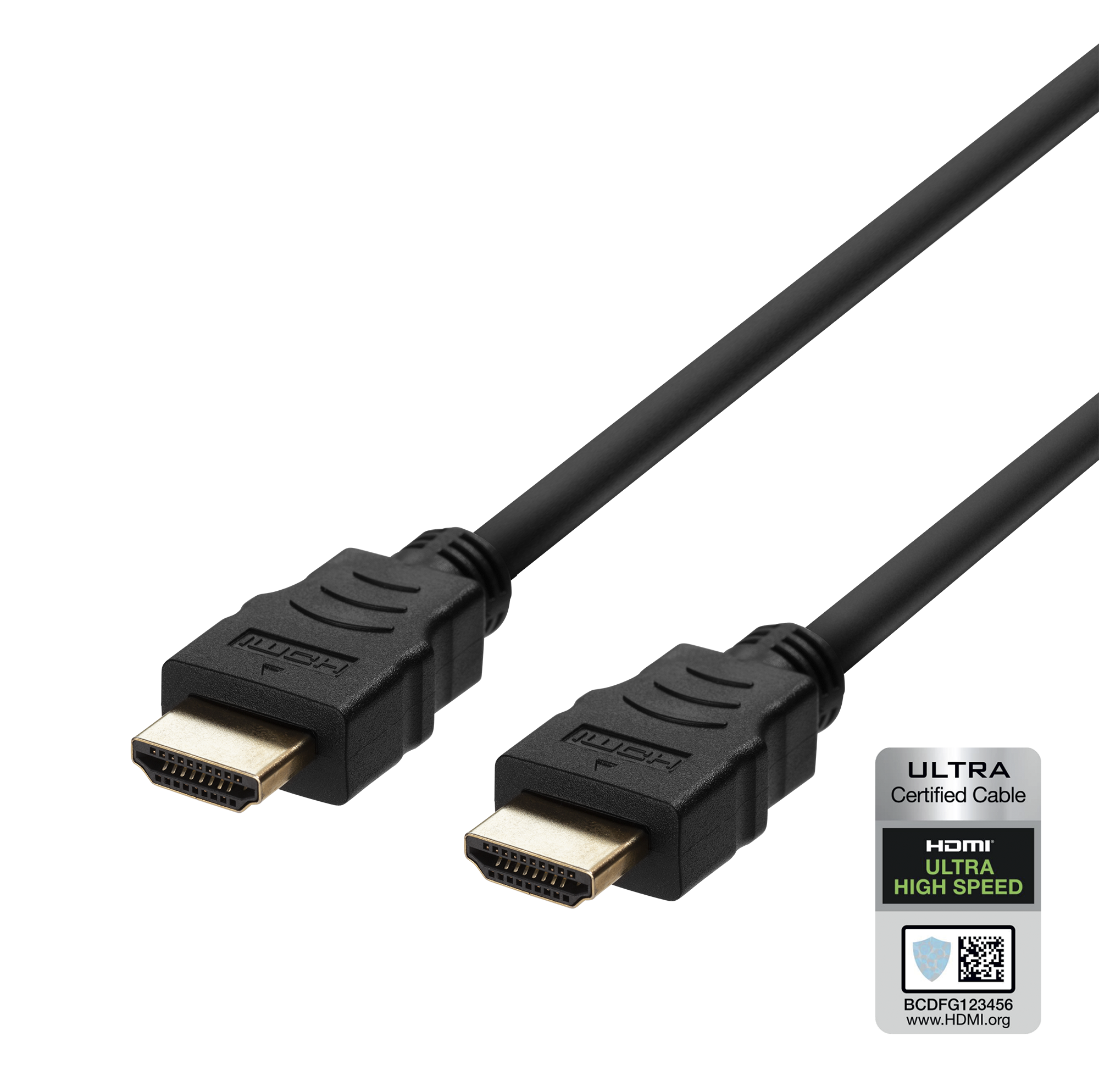 Ultra High Speed HDMI kabelis DELTACO ARC, QMS, 8K in 60Hz, 4K UHD in 120Hz, 0.5m, juodas / HU-05-R