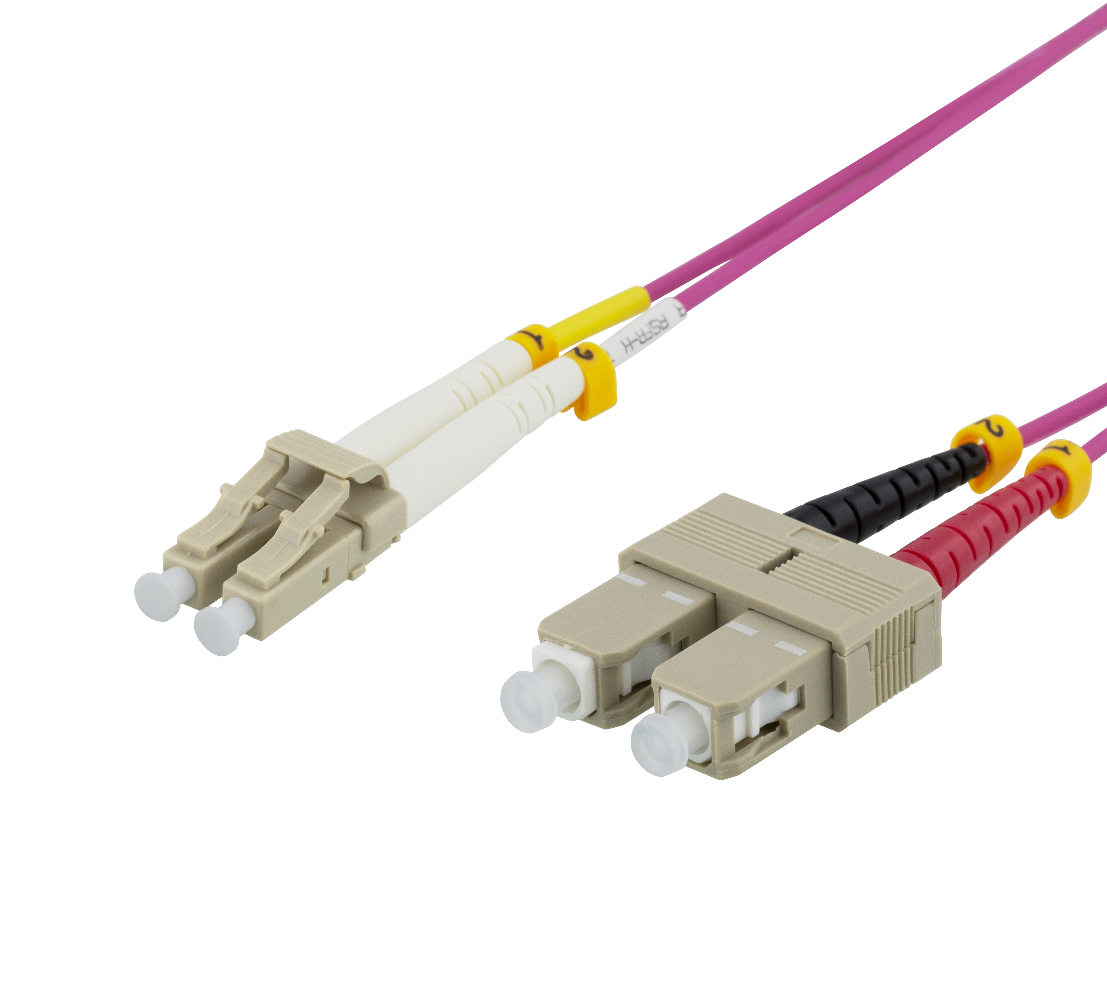 DELTACO OM4 šviesolaidinis kabelis LC - SC, dvipusis, daugiamodis, 50/125, 1,5 m