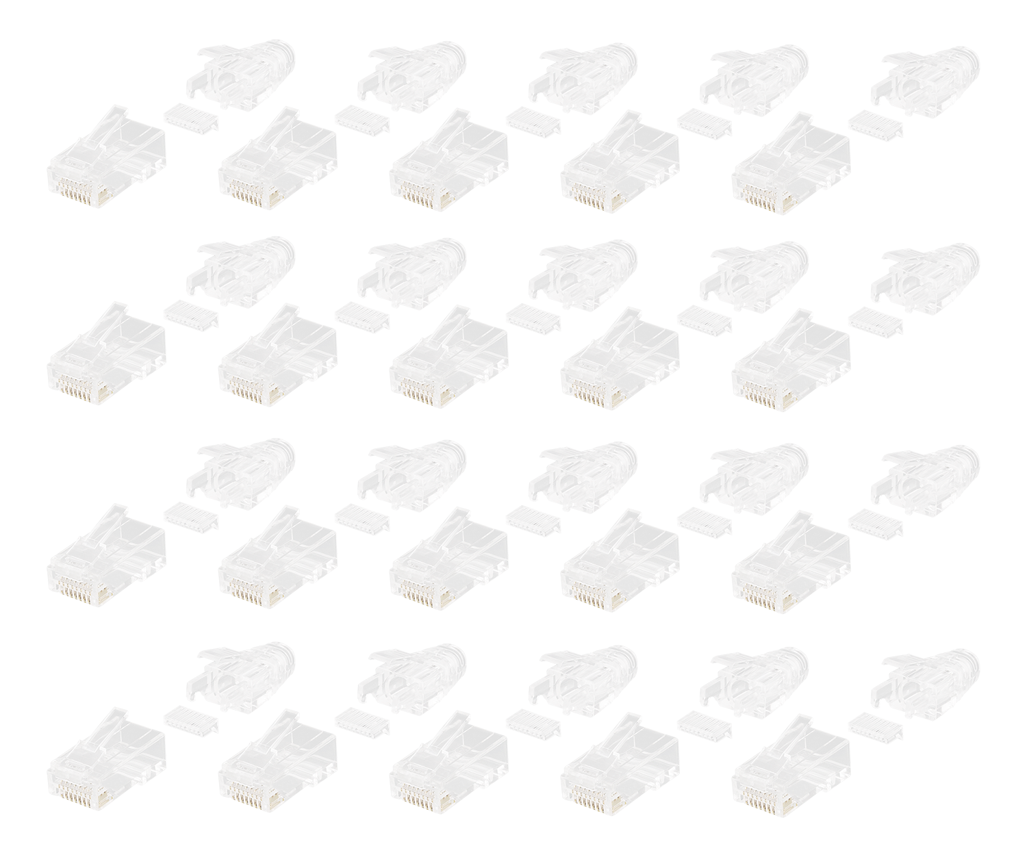 RJ45 jungtis plonam patch kabeliui DELTACO Cat6a, 28AWG, neekranuotas, įdėklas pridėtas / MD-24