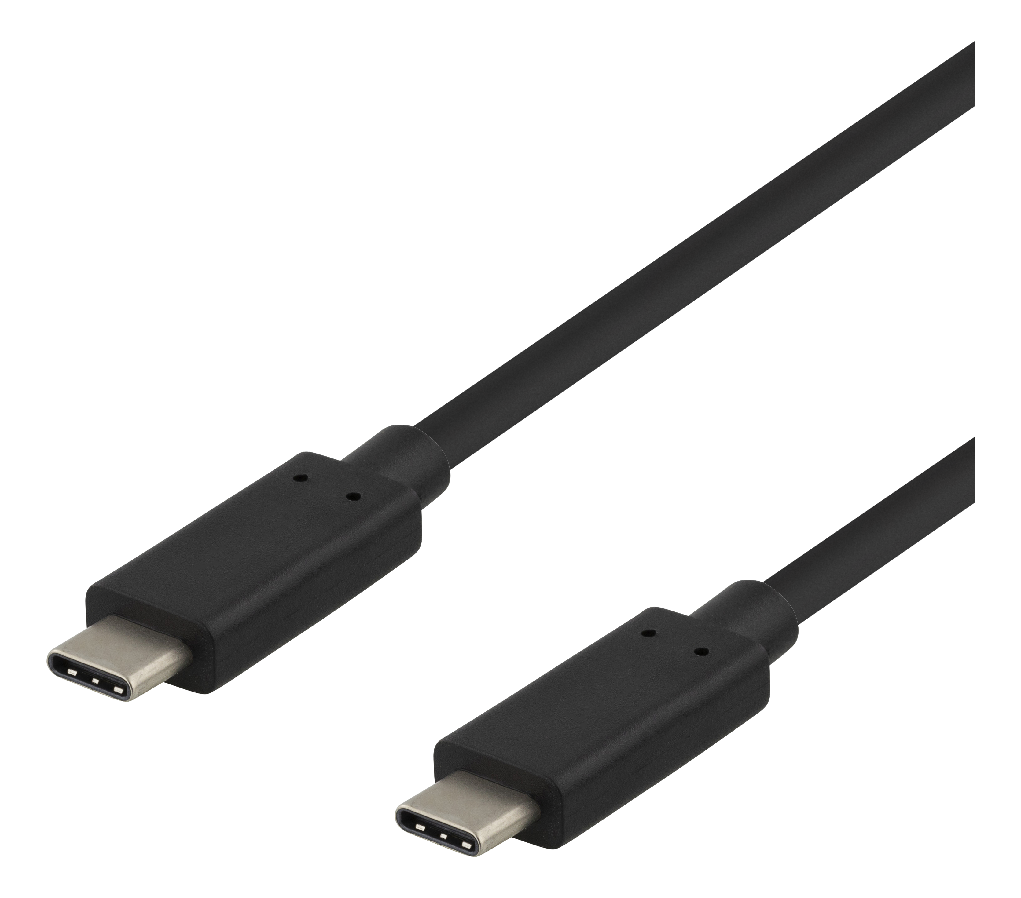 USB-C kabelis DELTACO 0.25m, USB 3.1 Gen 2, 10 Gbps, 60W, juodas / USBC-1120