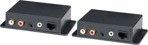 Signalo stiprintuvas analoginiam garsui per „Cat5e“, 600m, 3,5mm, RCA, AE02