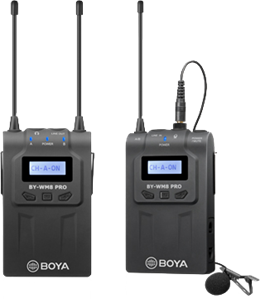 Vieno kanalo belaidis mikrofonas, 48 kanalai, 6 valandų baterija BOYA juoda / BOYA10079