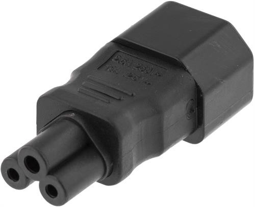 DELTACO Adapteris, IEC 60320 C14 į IEC 60320 C5, 250V / 2.5A, juodas DEL-1011