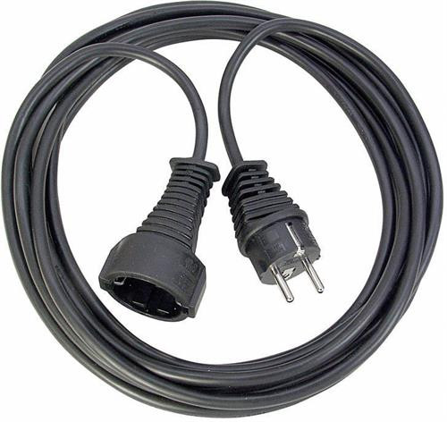 Brennenstuhl earthed extension cable straight CEE 7/7 to straight CEE 7/4 (Schuko), 2m , black 1165010015 /  DEL-118F