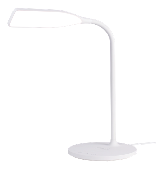 LED stalinė lempa DELTACO OFFICE  su bevieliu krovimu, laikmačio funkcija, 360lm, balta / DELO-0400