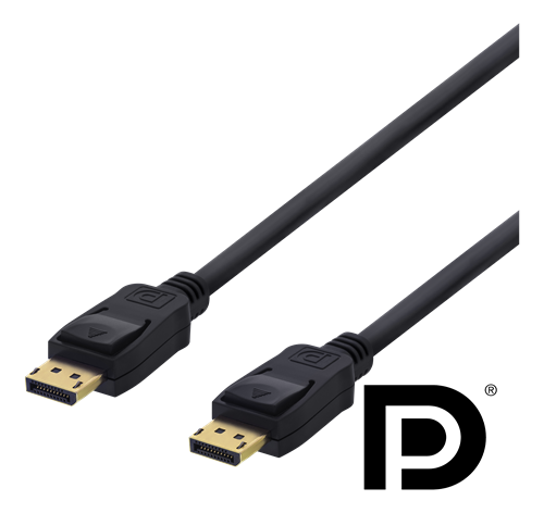 DELTACO „DisplayPort“ kabelis, 2m, 4K UHD, DP 1.2, juodas DP-1020D