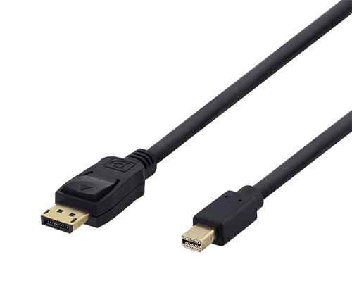 DELTACO DP to Mini DP kabelis, Ultra HD in 60Hz, 0.5m, 21.6 Gb / s, 20-pin ha - ha, juodas / DP-1106