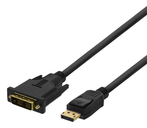 DELTACO DisplayPort Į DVI-D Single Link Display kabelis,  Full HD 60Hz, 2m, Juodas  DP-2022