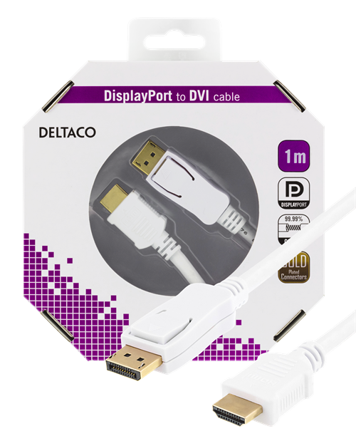 „DELTACO DisplayPort to HDMI“ kabelis, Ultra HD @ 30Hz,  1m  DP-3011-K