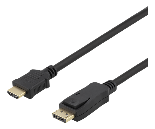 DELTACO DP - HDMI kabelis, 10m, 3840x2160 30Hz, 10.8Gb / s, juodas DP-HDMI1100