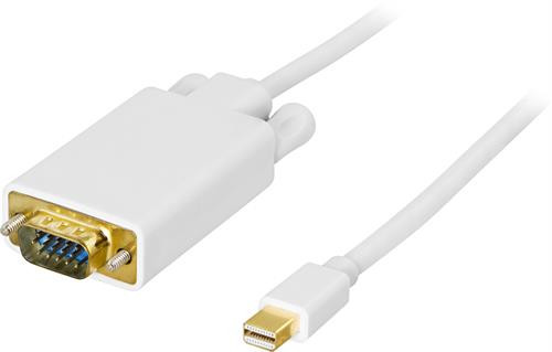 Adapteris DELTACO DisplayPort / VGA, 1m, baltas / DP-VGA101