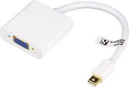 Adapteris DELTACO DisplayPort to VGA adapter, 0.2m, white  DP-VGA4