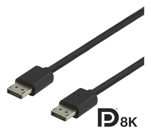 DELTACO 8k DisplayPort kabelis, DP 1.4, 7680x4320, 60 Hz, 1,5 m, juodas DP8K-1015
