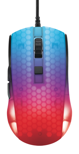 Pusiau permatoma DELTACO GAMING žaidimų pelė, DM310, RGB, itin lengva, juoda / GAM-144