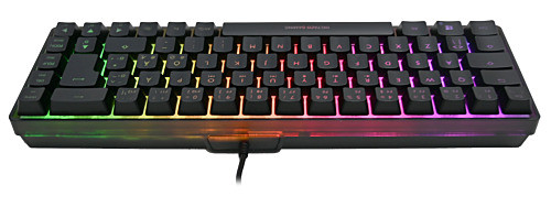 Klavitūra DELTACO GAMING, US layout, Mini RGB membraninė, pusiau permatoma, juoda / 4222268 / GAM-158-US