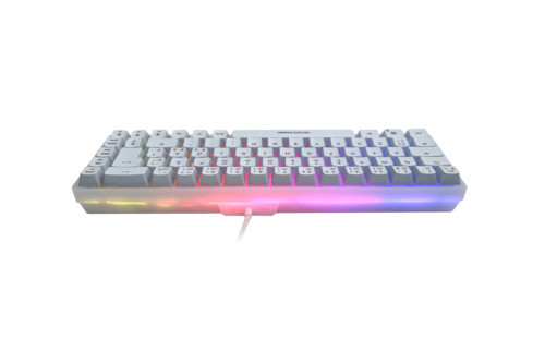 Klavitūra DELTACO GAMING, US layout, Mini RGB membraninė, pusiau permatoma, balta /4222327 / GAM-158-W-US