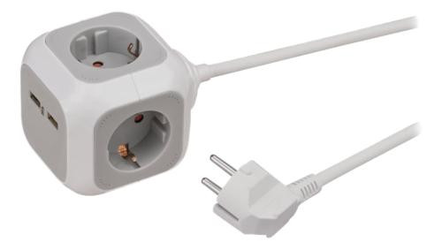 ALEA-Power Ilgiklis, 4 CEE lizdai, 2 USB-įkrovimo lizdai 1,4m / GT-673