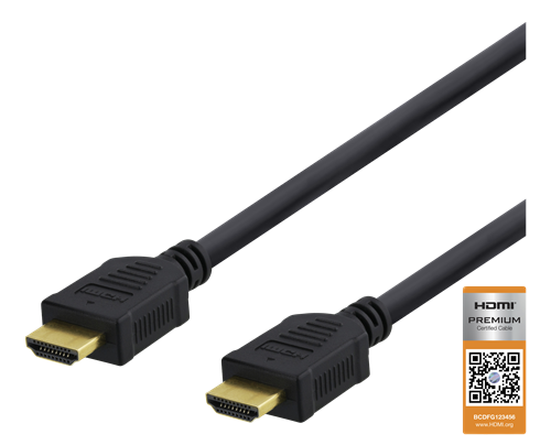 DELTACO didelės spartos aukščiausios kokybės HDMI kabelis, 2 m, Ethernet, 4K UHD, Be ferito juodas HDMI-1020D