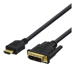 Kabelis DELTACO HDMI į DVI, 2 m, Full HD, juoda / HDMI-112D