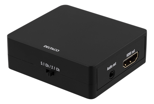 Adapteris DELTACO HDMI to HDMI + SPDIF / 3.5mm, Ultra HD in 30Hz, 5.1 / 2.1 audio, juodas / HDMI-7038