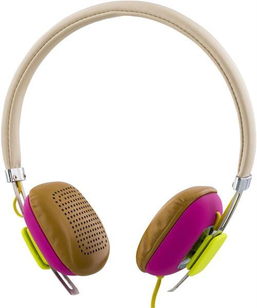 Ausinės STREETZ, ant ausų, su mikrofonu, baltos/rožinės / HL-262