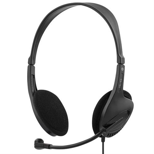 Ausinės DELTACO, ant ausų, su mikrofonu, juodos / HL-43 