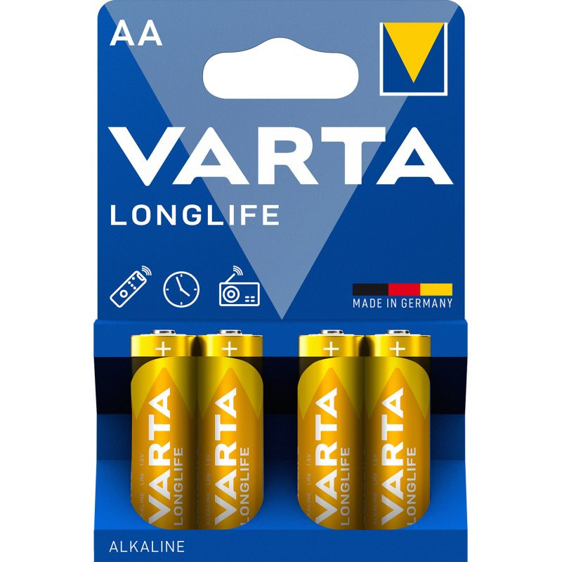 Baterijos Alkaline VARTA AA, Mignon LR6, 4 vnt. pakuotėje / 3742086