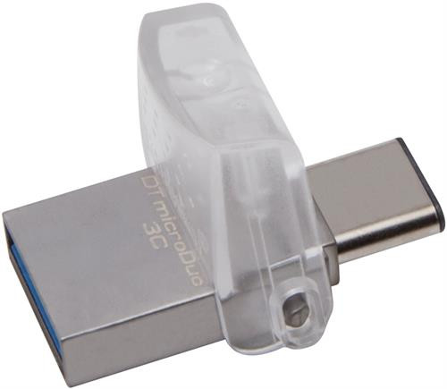 USB 3.1 atmintis Kingston DataTraveler microDuo 3C, 32GB, sidabrinis / KING-1917