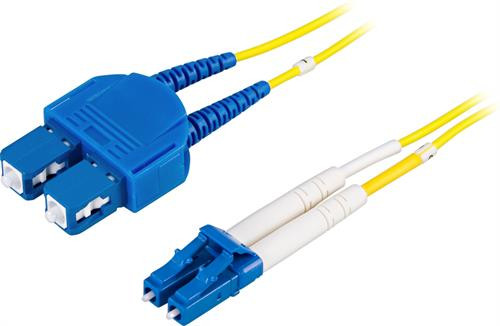 DELTACO optinis kabelis , LC - SC, 9/125, OS2, duplex, single mode, 10m / LCSC-10S