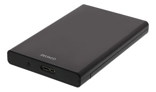 DELTACO išorinis kietojo disko korpusas,2.5 "SATA HDD / SSD, USB 3.1 Gen 1, SATA III, juodas / MAP-K2568