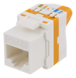 Cat6A "Keystone" lizdas, plastikinis DELTACO  baltas / oranžinis / MD-123