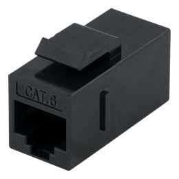 Cat6 "Keystone" jungtis, neekranuota, 2xRJ45, plastikinė, 180 DELTACO  juoda / MD-125