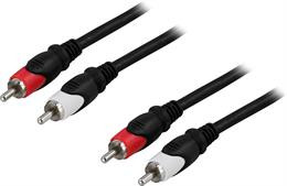 Audio kabelis DELTACO 2xRCA ha - ha, 2.0m / MM-110