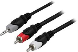 Audio kabelis DELTACO 3.5 mm ha - 2xRCA ha, 15m / MM-144