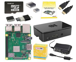 ,,Raspberry Pi 3 B + Starter" rinkinys, 16 GB atminties kortelė (NOOBS), maitinimo šaltinis,  HDMI kabelis, vadovas CANAKIT / RPI-3BPLUSTARTER16GB