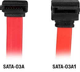 Cable DELTACO, SATA/SAS, angled (up) -straight, 0.3m SATA-03A1