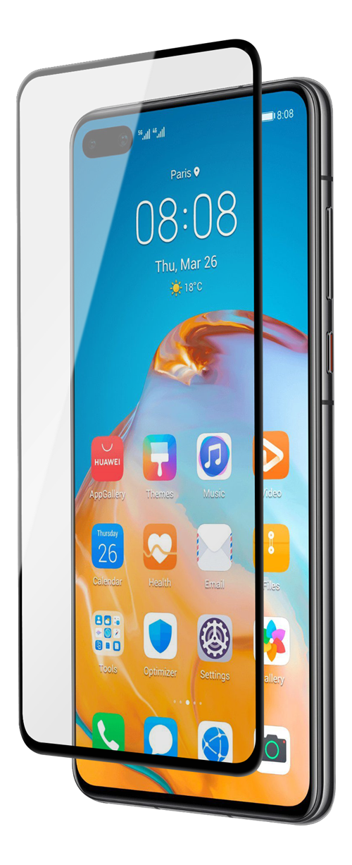 DELTACO ekrano apsauga Huawei P40, 2.5D stiklo, dengia visą ekraną SCRN-P40